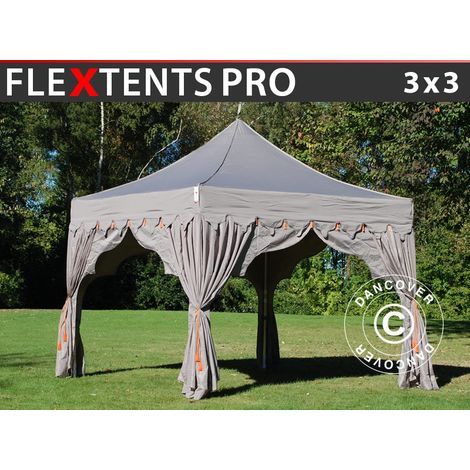 Pop up gazebo FleXtents PRO "Raj" 3x3 m Latte/Orange (1/2)
