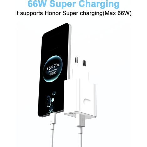 Caricabatterie rapido 66W con cavo USB C 1m per Honor 200 Lite 90 Lite Magic6 Lite 6Pro Magic7 Lite 90 70 Lite 200 Pro X6b X8b Pad X8a X9 - ALTRO (1/3)