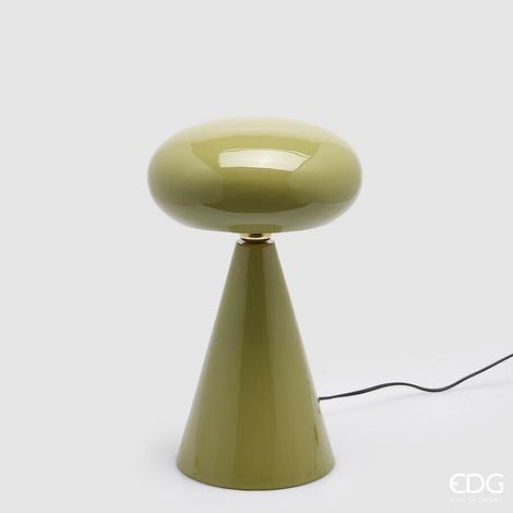 EDG Enzo De Gasperi Lampada da Tavolo Fungo Glossy Olive H40 Ø26 cm IP20 – Uso Interno (1/3)