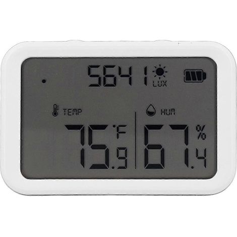 Intelligentes WLAN-Thermometer und Hygrometer für den Innenbereich: Drahtloser Temperatur- und Feuchtigkeitssensor mit Lichtstärkeanzeige (1/4)