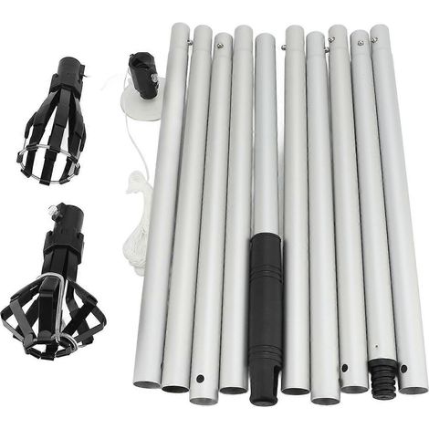 Changeur d'ampoules pour plafonds hauts avec panier et ventouse, tige télescopique en aluminium, pour le retrait des ampoules.