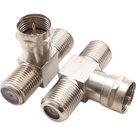 Splitter Coaxial - 1 Male vers 2 Femelles - Pour Signal TV et Satellite - Connecteur F Standard - 2 Pièces (1/5)