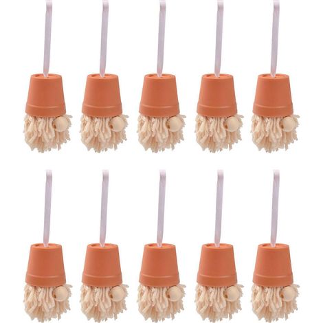 10-teiliges Set Weihnachtswichtel-Figuren, Hängeornamente für Baum- und Raumdekoration, skandinavische Wichtel-Anhänger, elfenbeinweiß (1/5)