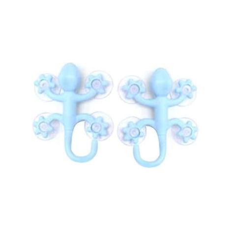 Kindergarderobenhaken, 2er-Set, Gecko-förmige Wandhaken mit 4 Saugnäpfen für Kinderzimmer, Schlafzimmer, Schlüssel, Regenschirm, Handtuch, Mütze und Mantel