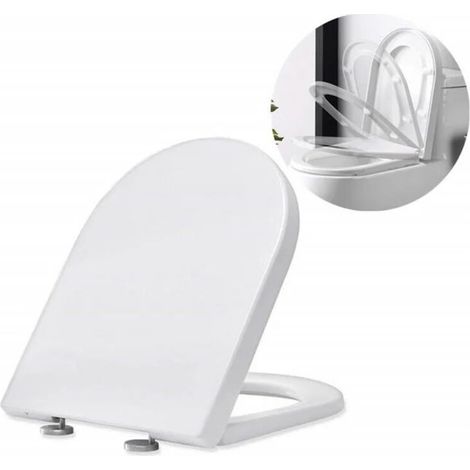 Abattant WC Frein de Chute Lunettes Toilettes Blanc - Abattant WC Frein de Chute Lunettes Toilettes Blanc (1/5)