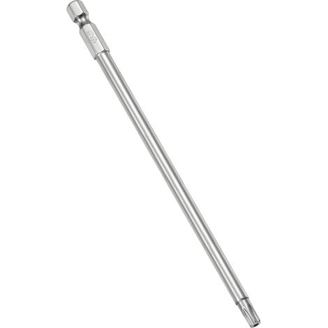 1 embout de tournevis à tête Torx T27 de 6,35 mm, tige hexagonale de 150 mm de long, embouts Torx de sécurité en acier S2 avec trou pour visseuse à percussion, outils à main (1/5)