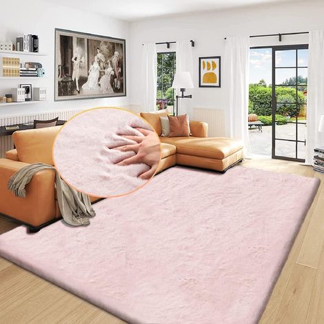 Fellteppich Kunstfell Waschbar 180 x 270 cm (Rechteckig) Rosa Altrosa (1/5)