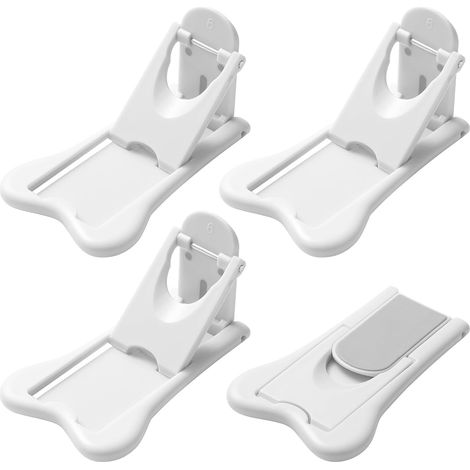 Lot de 4 verrous coulissants pour la sécurité des enfants (portes et placards). (1/5)