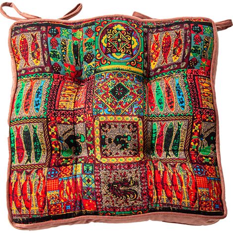 BEBUSINGOTO Décoratif Rond Housse De Coussin De Sol Futon 40x40x5cm Coussin de Sol Intérieur Ancien Boho Élégant Salon Coton Oreiller Assis sur Le canapé Couverture (1/2)