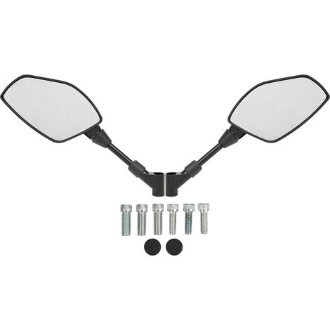 Paire de rétroviseurs latéraux moto universels, montage sur embout de guidon en verre flexible (1/5)