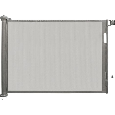 Portail rétractable, largeur ajustable, sûr pour les escaliers et les couloirs, Gris 180cm (1/2)