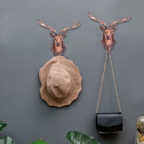 Wandhaken aus Kunstharz in Tierform für Handtücher, Mäntel, Hüte und Schlüssel, Antik-Kupfer (1/5)