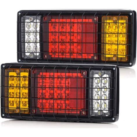 Kit de 2 feux arrière de remorque 40 LED, feux de freinage, clignotants, feux de recul, étanches, adaptés aux camions 10-30 V, camping-cars, UTV, bateaux (1/4)
