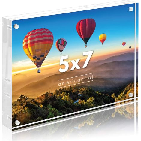 Cadre photo en acrylique de 12,7 x 17,8 cm – Cadre photo transparent avec coins magnétiques – Cadre photo en acrylique pour bureau ou table – Chiffon en microfibre doux inclus (1/5)