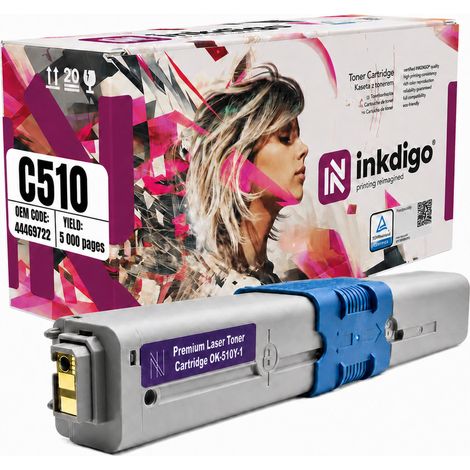 Toner Inkdigo 44469722 compatibile con OKI C510DN MC561DN C530DN, certificato TÜV. (1/5)