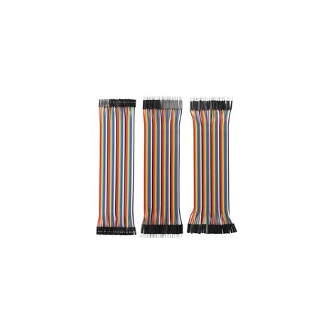 (20 cm)Lot de 120 câbles jumper DuPont cable dupont pour platine d’expérimentation breadboard 40 mâlefemelle, 40 mâlemâle, 40 femellefemelle (1/5)