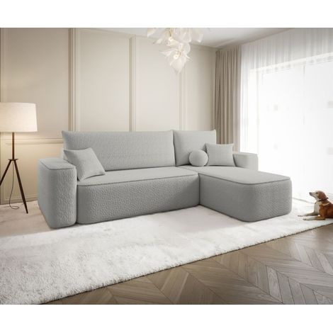 Ecksofa Schlafsofa Sofa AGEPO Stoff Quelle Hellgrau Ottomane Rechts (1/5)
