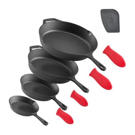 Poêle en Fonte 4PCs 15 - 5/20 - 5/26/30 - 5 cm Sauteuse (1/5)