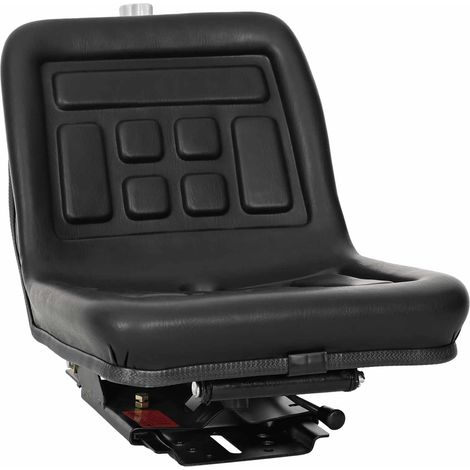 Asiento de tractor con suspensión Negro 39,5 x 52 x 43 cm vidaXL