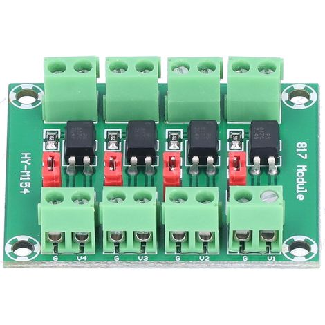 817 Optocoupler 4-channel voltage isolation board, voltage control adapter module, driver module, opto-isolation module 3.6-30V (shipped in a kraft paper box with an anti-static bag). (1/5)