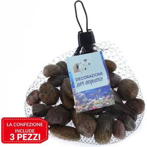 3pz Pietre Decorative Acquaria Gitter Rossi Decoration Sassi Piante Vasi 300gr (1/3)