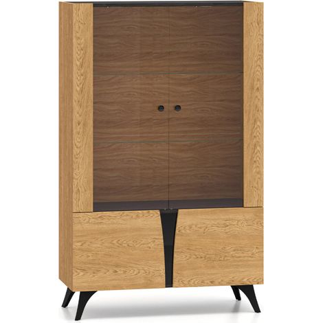 Vaisselier 4 portes Soah Bois et Noir (1/5)