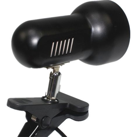 Porte Lampe de Table Lampe de Bureau à Pince Rotation de 360 Degrés Support Douille Ampoule e27 Base de Lampe avec Fil de Commutateur Tortue Terrestre Aquarium,Prise européenne(Noir)