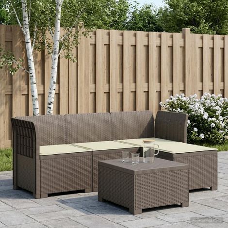 vidaXL Sofá de Jardín para 4 Personas con Cojines y Diseño de Rattan (1/5)