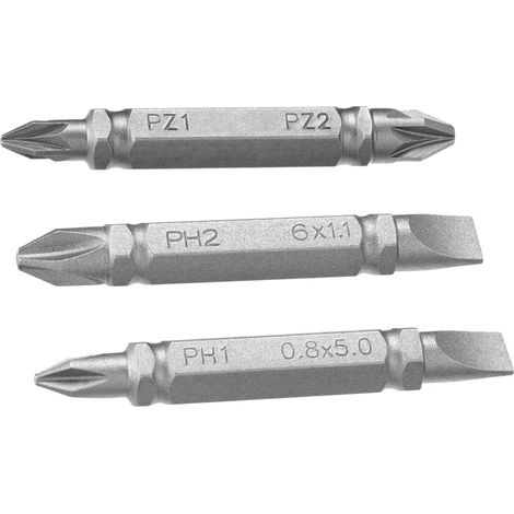INSERTI PER AVVITATORI DOPPIA FUNZIONE IN SET PH1-SL5/PH2-SL6/PZ1-2 mm 48 (3pz) - STANLEY