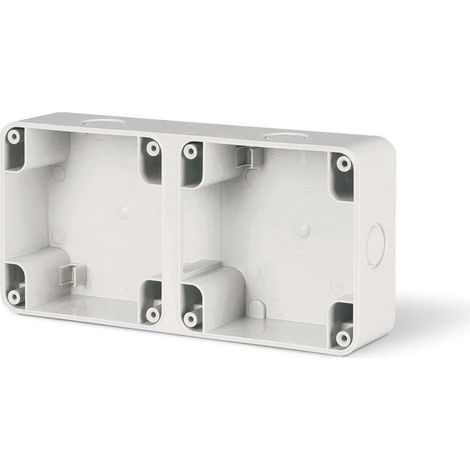 Caja de superficie, 2 módulos, M95x2, IP66, gris, PROTECTA