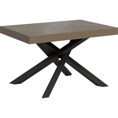 Tavolo Allungabile 120-380x90x77 cm Volantis Premium Tortora Telaio Antracite