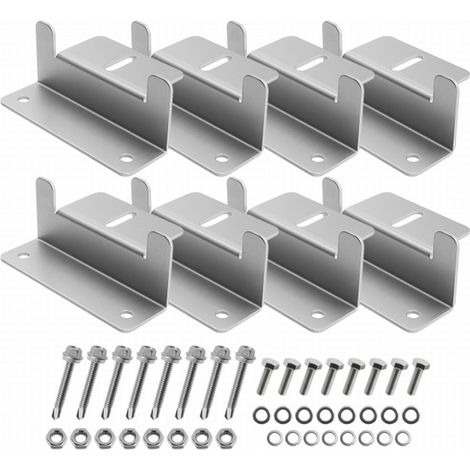 Support Z Pour Panneaux Solaires - Aluminium 100 x (30 + 35) Mm - Montage Sur Camping-Car Bateau Toit Hors Réseau - Lot De 2 (1/5)