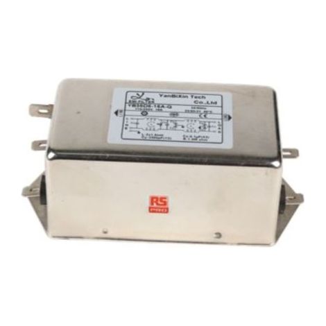Filtre secteur RS PRO, 16A max, 2 phases, 250 V c.a. max, Montage sur châssis ( Prix pour 1 )