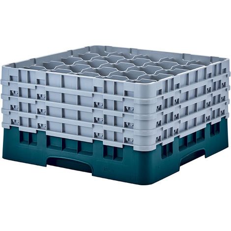 Casiers de lavage - Haut max 23.8 cm - 50 x 50 x 26.7 cm - Vert Turquoise - Lot de 2 - Cambro