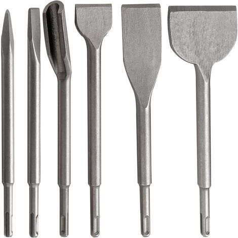 Lot de 6 ciseaux à bois pour la dépose de carrelage en béton, sol et mur (1/5)