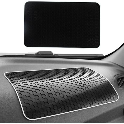 Tapis D'adhérence pour Tableau De Bord, Tapis Antidérapant en Gel pour Tableau De Bord De Voiture, Auto-Adhésif Tapis Intérieur Voiture en Gel Silicone Lavable Réutilisable, pour Téléphone, Clés