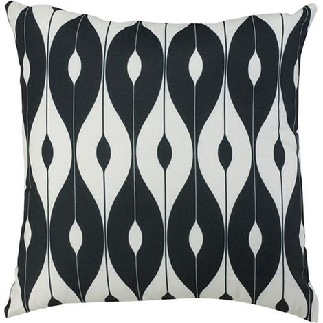 Scatter Cushion 18x18 Pattern Outdoor Garden Furniture Cushion (Pack of 4) - L46 x W46 cm - Black