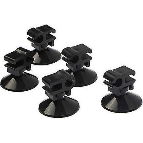 Lot de 20 ventouses pour aquarium, clips de fixation pour tuyaux d'air, supports et connecteurs - Noir (1/4)