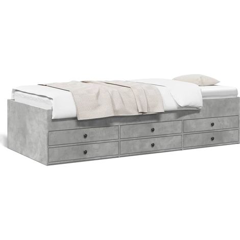 Maison Exclusive - Tagesbett mit Schubladen ohne Matratze Betongr
