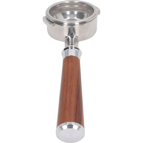 Manche de porte-filtre café 58 mm, acier inoxydable, fond détachable, sans fond, 3 oreilles, pour machine à café Nuova, palissandre (1/5)