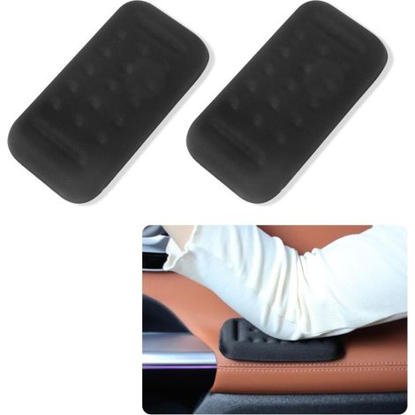 Lot de 2 coudières d'accoudoir de voiture avec coussinet en mousse à mémoire de forme, coussinet universel pour accoudoir de porte de voiture, accessoires d'intérieur de voiture (noir) (1/4)