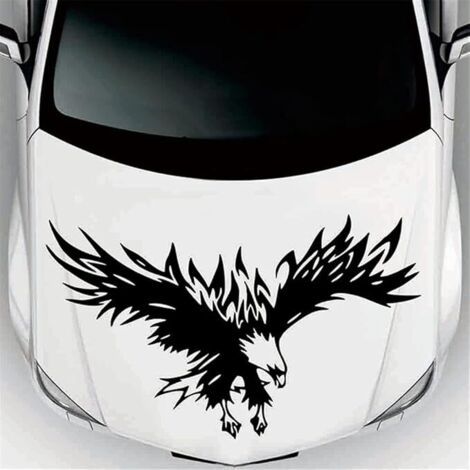 2PCS Autocollant de Capot de Voiture,Créative Personnalité Autocollant de Aigle Étanche Autocollant de Capot de Voiture Autocollant de Décoration de Maison de Style de Voiture,Noir