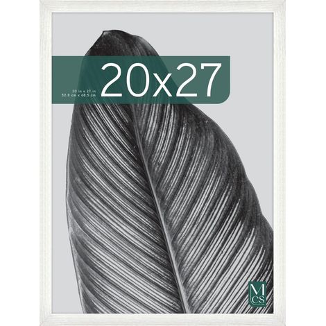 Cadre Poster 50,8 x 68,6 cm, Aspect Bois Blanc, Bois MDF, Fixation Murale Verticale et Horizontale, Grand Cadre Photo pour Photos, Posters et Œuvres d'Art Lot de 1 (1/5)