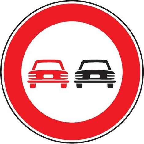 3G 8012947689721 Cartello Stradale Divieto di Sorpasso Diametro 60 cm Riflettente Classe I Forma Circolare Figura 48 Codice della Strada colore Rosso