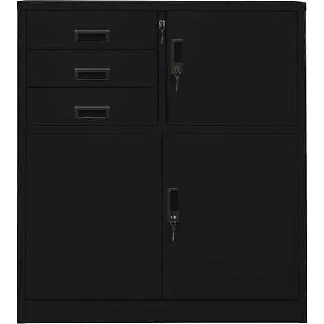 Armadio per Ufficio Nero 90x40x102 cm in Acciaio DAS595313 (1/5)