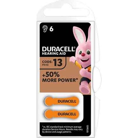 PILA PER APPARECCHI ACUSTICI 'EASY TAB 13' Blister 6 pezzi - Colore Arancio Q.TA 10