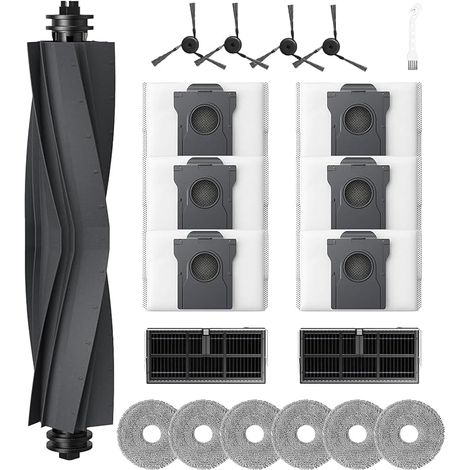 Lot de 20 Accessoires pour Dreame X40 Ultra /X40 Ultra Complete / L40 Ultra / X40 Master, 6 Sacs à Poussière, 1 Brosse Principale, 6 Serpillière, 2 Filtres, 4 Brosse Latérale (1/5)