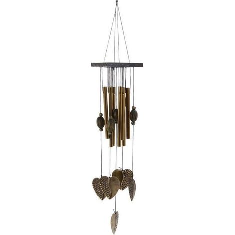 Carillon éolien traditionnel chinois en laiton – 8 tubes – Feng Shui – Décoration de jardin