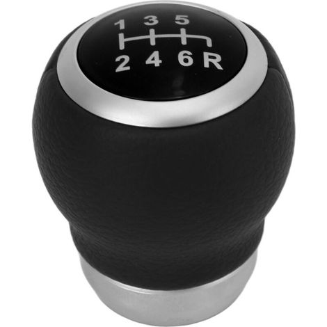 Pomello del cambio FOREHILL in similpelle a 6 velocità di ricambio per cambio manuale Subaru, nero