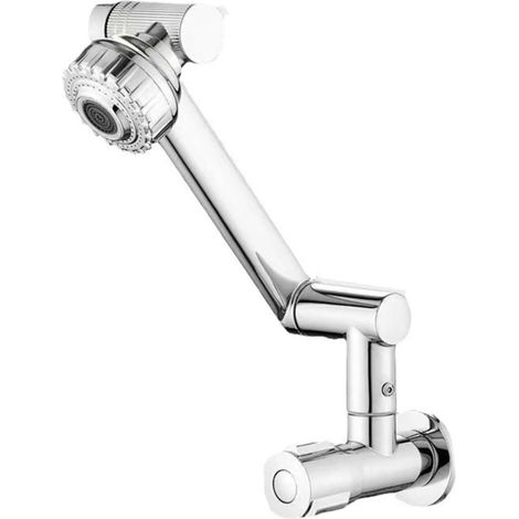 Robinet de salle de bain pivotant à 360° avec bec pivotant à 1080° - Argenté (1/5)